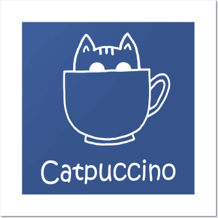 Catpuccino White Pocket Posters and Art